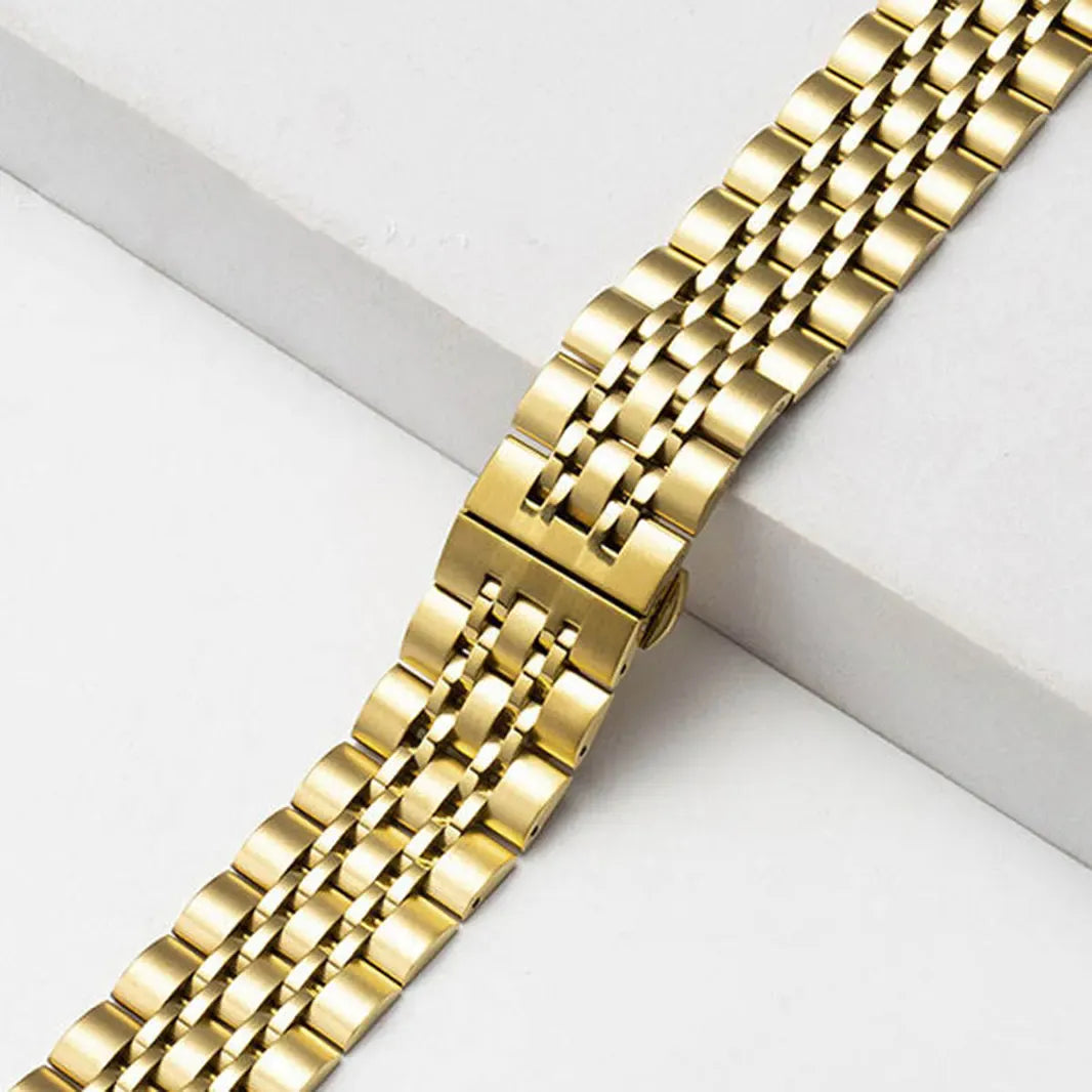 Gold Stainless Steel Seven Link Bracelet for Apple Watch 42 | 44 | 45 | Ultra 49 | 46mm S10 Watch Bands