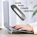 Foldable Cooling Bracket Small Tiny Stand for Laptops Metallic Grey - Ktusu