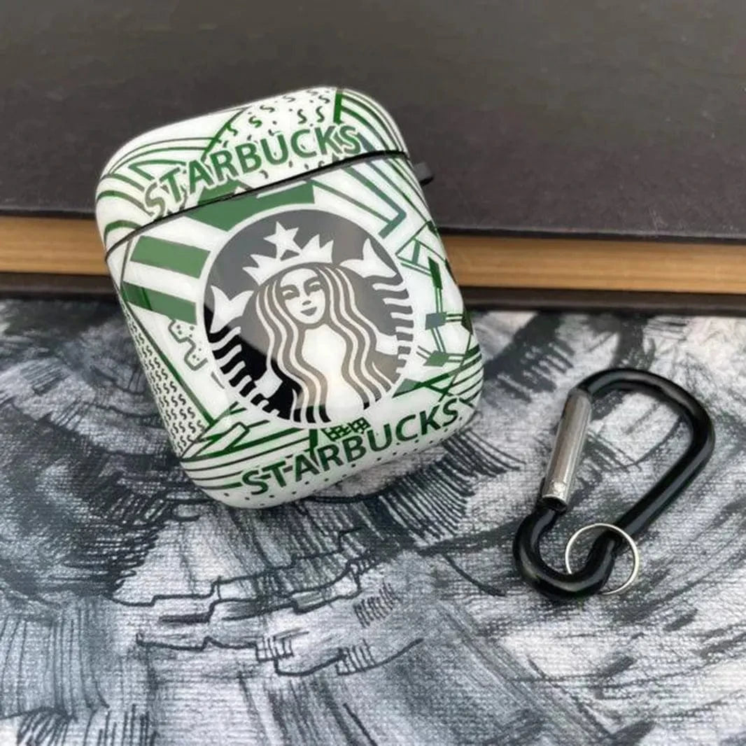 ktusu Generic Cases & Covers Starbuks Print TPU Cover for Airpods 1 | 2 Green