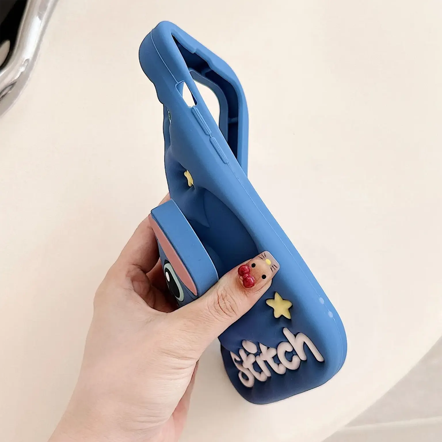 3D Cute Cartoon Character Scalable Holder Soft Silicone Case for iPhone 14