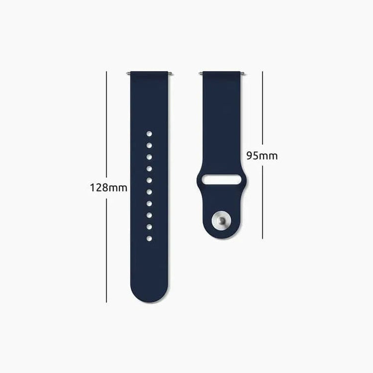 Silicone Sport Watch Band for Samsung | Noise | Fitbit | Amazfit | Fossil | boAt Samartwatch 20mm / Midnight Blue - Ktusu