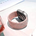 Braided Solo Elastic Sport Loop Watch Band for iWatch 38mm | 40mm | 41mm | 42mm Series 10 - Small / Pink Multicolor - Ktusu