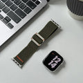 Nylon Stretchy Adjustable Elastic Woven Straps for Apple Watch 42mm | 44mm | 45mm | Ultra 49mm | 46mm / Army Green - Ktusu