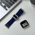 Nylon Stretchy Adjustable Elastic Woven Straps for Apple Watch 42mm | 44mm | 45mm | Ultra 49mm | 46mm / Midnight Blue - Ktusu