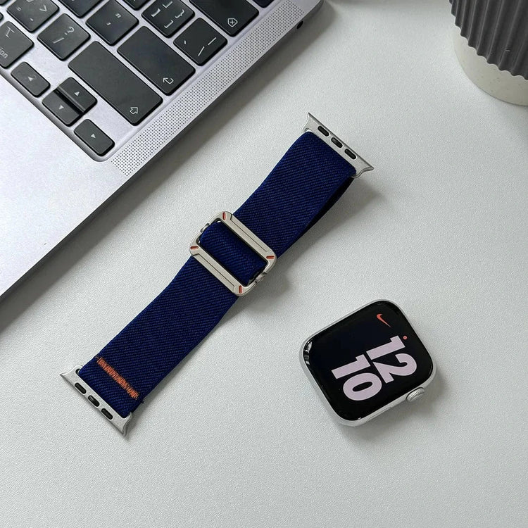 Nylon Stretchy Adjustable Elastic Woven Straps for Apple Watch 42mm | 44mm | 45mm | Ultra 49mm | 46mm / Peacock - Ktusu