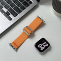 Nylon Stretchy Adjustable Elastic Woven Straps for Apple Watch 42mm | 44mm | 45mm | Ultra 49mm | 46mm / Orange - Ktusu