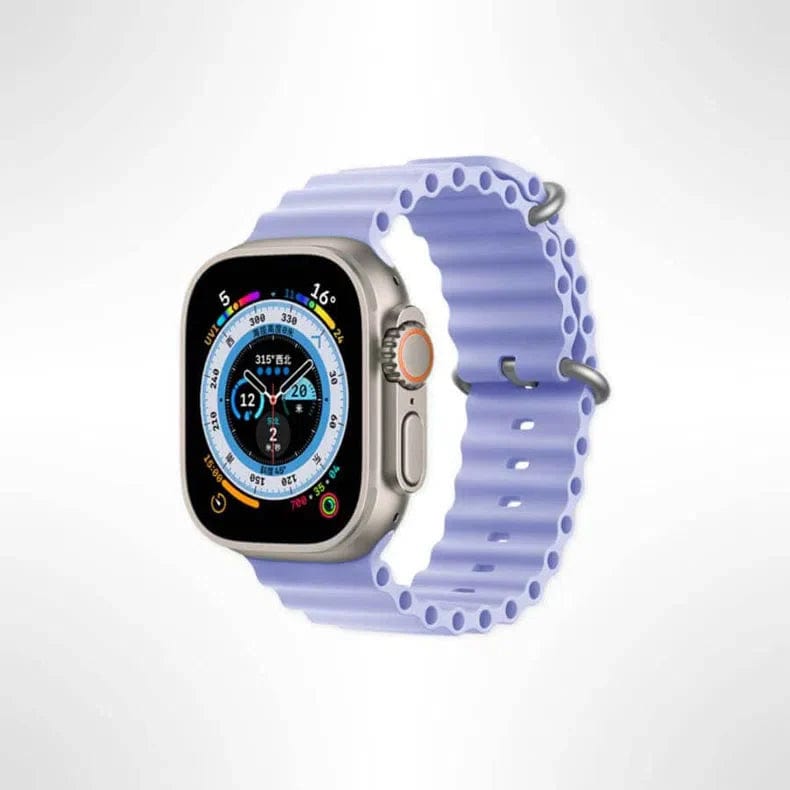 Ocean Silicone Soft Sport Watch Band for iWatch 42mm | 44mm | 45mm | Ultra 49mm | 46mm Series 10 / Baby Blue Eyes - Ktusu