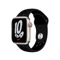 Nike Silicone Soft Watch Band for iWatch 42mm | 44mm | 45mm | Ultra 49mm | 46mm Series 10 / Black Black - Ktusu