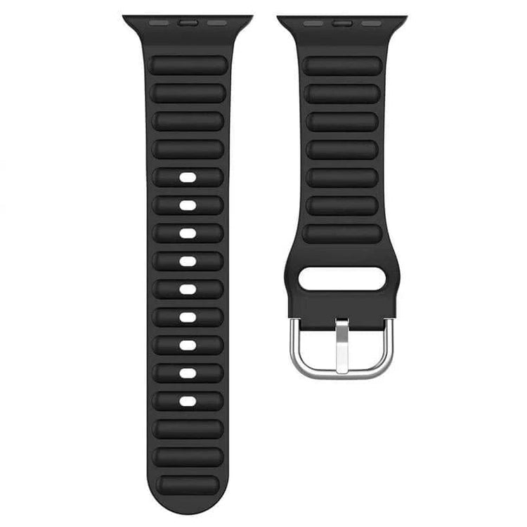 Ocean Ripple Silicone Soft Watch Band for iWatch 42mm | 44mm | 45mm | Ultra 49mm | 46mm Series 10 / Black - Ktusu