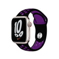 Nike Silicone Soft Watch Band for iWatch 42mm | 44mm | 45mm | Ultra 49mm | 46mm Series 10 / Black Purple - Ktusu