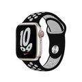 Nike Silicone Soft Watch Band for iWatch 42mm | 44mm | 45mm | Ultra 49mm | 46mm Series 10 / Black White - Ktusu