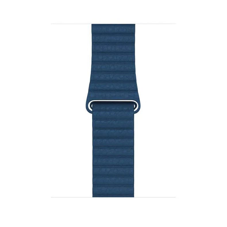 Leather Texture Magnetic Loop Watch Band for iWatch 42mm | 44mm | 45mm | Ultra 49mm | 46mm Series 10 / Cap Cod Blue - Ktusu