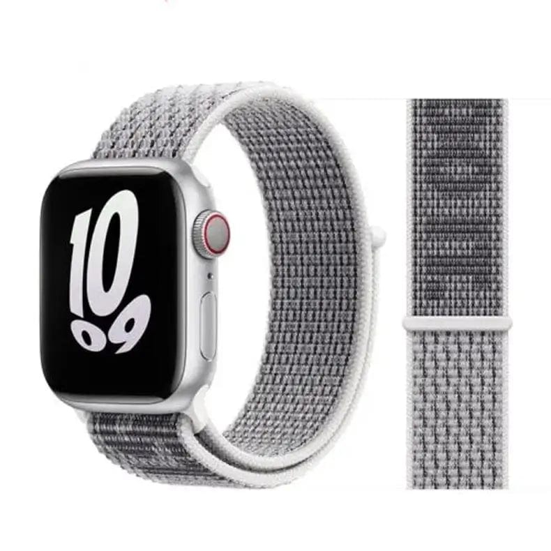 Nylon Velcro Sport Loop Watch Band for iWatch 42mm | 44mm | 45mm | Ultra 49mm | 46mm Series 10 / Just Do It Summit WhIte - Ktusu