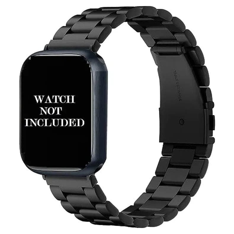 Stainless Steel Metal Link Bracelet Watch Band for iWatch 42mm | 44mm | 45mm | Ultra 49mm | 46mm Series 10 / Matte Black - Ktusu