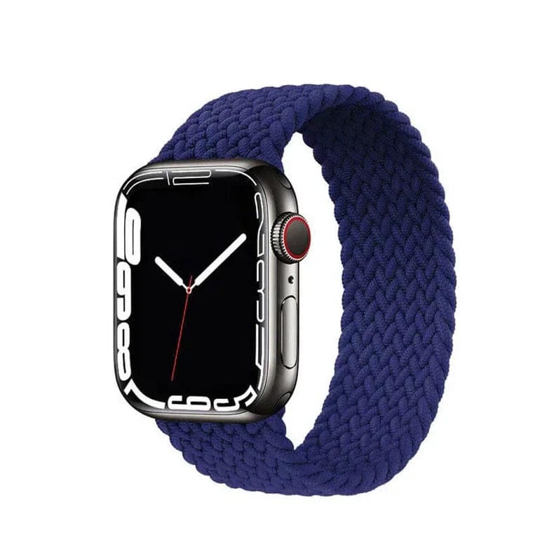 Braided Solo Elastic Sport Loop Watch Band for iWatch 42mm | 44mm | 45mm | Ultra 49mm | 46mm Series 10 - Medium / Blue - Ktusu