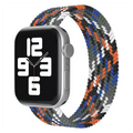 Braided Solo Elastic Sport Loop Watch Band for iWatch 42mm | 44mm | 45mm | Ultra 49mm | 46mm Series 10 - Medium / Orange White Multicolor - Ktusu