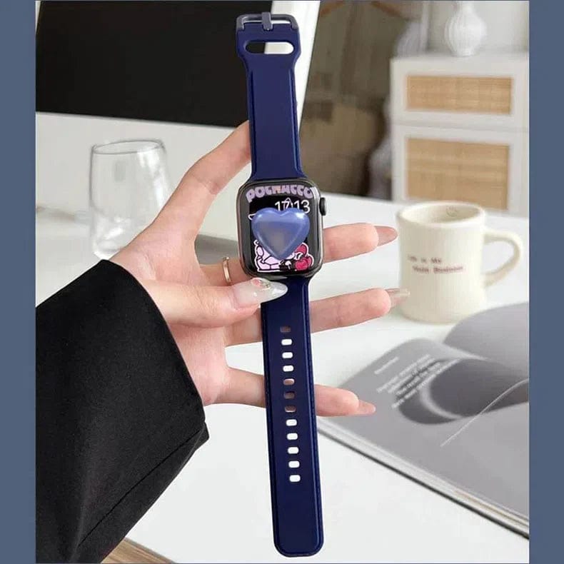 Lightweight Skin-friendly Silicone Watch Band for iWatch 42mm | 44mm | 45mm | Ultra 49mm | 46mm Series 10 / Midnight Blue - Ktusu