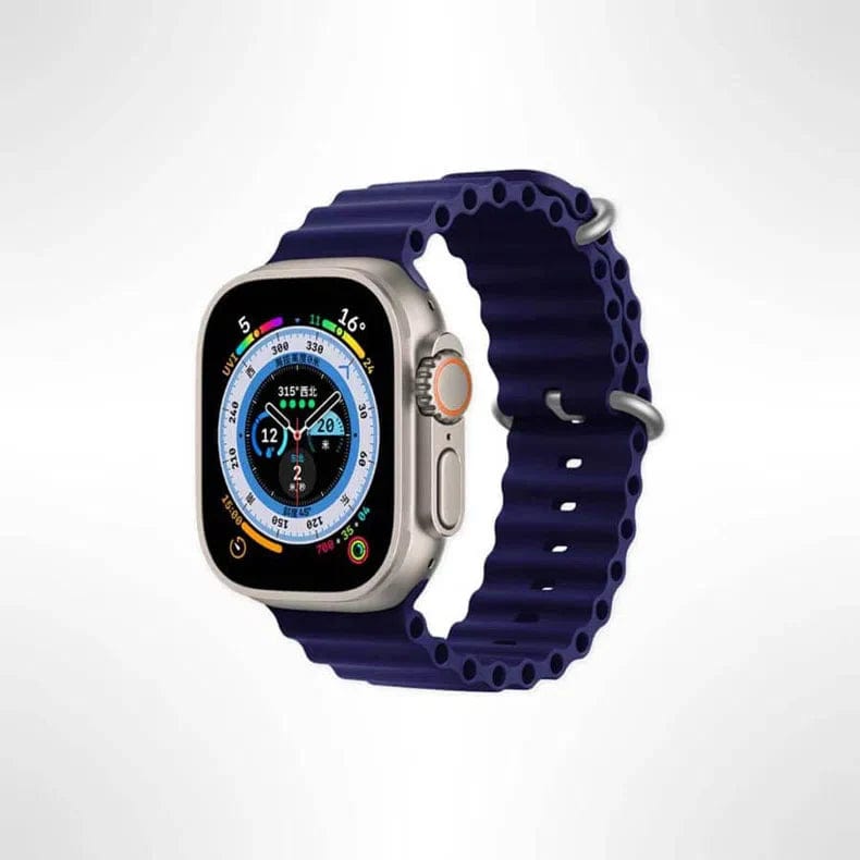 Ocean Silicone Soft Sport Watch Band for iWatch 42mm | 44mm | 45mm | Ultra 49mm | 46mm Series 10 / Midnight Blue - Ktusu