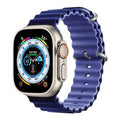 Dual Color Ocean Silicone Soft Sport Watch Band for iWatch 42mm | 44mm | 45mm | Ultra 49mm | 46mm Series 10 / Midnight Blue Steel Blue - Ktusu