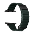 Magnetic Leather Texture Watch Band for iWatch 42mm | 44mm | 45mm | Ultra 49mm | 46mm Series 10 / Midnight Green - Ktusu