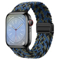 Braided Adjuctable Magnetic Buckle Elastic Sport Watch Band for Apple Watch 42mm | 44mm | 45mm | Ultra 49mm | 46mm Series 10 / Multicolor / Blue Multicolor - Ktusu