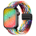 Braided Adjuctable Magnetic Buckle Elastic Sport Watch Band for Apple Watch 42mm | 44mm | 45mm | Ultra 49mm | 46mm Series 10 / Multicolor / Multicolor - Ktusu