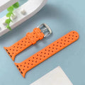 Braided Weave Breathable Soft Silicone Watch Band for iWatch 42mm | 44mm | 45mm | Ultra 49mm | 46mm Series 10 / Orange - Ktusu