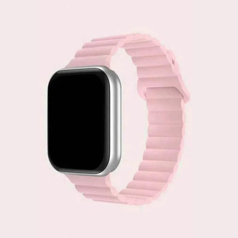 Silicone Magnetic Watch Band for iWatch 42mm | 44mm | 45mm | Ultra 49mm | 46mm Series 10 / Pink - Ktusu