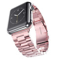 Stainless Steel Metal Link Bracelet Watch Band for iWatch 42mm | 44mm | 45mm | Ultra 49mm | 46mm Series 10 / Rose Gold - Ktusu