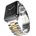 Stainless Steel Metal Link Bracelet Watch Band for iWatch 42mm | 44mm | 45mm | Ultra 49mm | 46mm Series 10 / Silver Gold - Ktusu