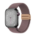 Braided Adjuctable Magnetic Buckle Elastic Sport Watch Band for Apple Watch 42mm | 44mm | 45mm | Ultra 49mm | 46mm Series 10 / Solid / Vital Brown - Ktusu