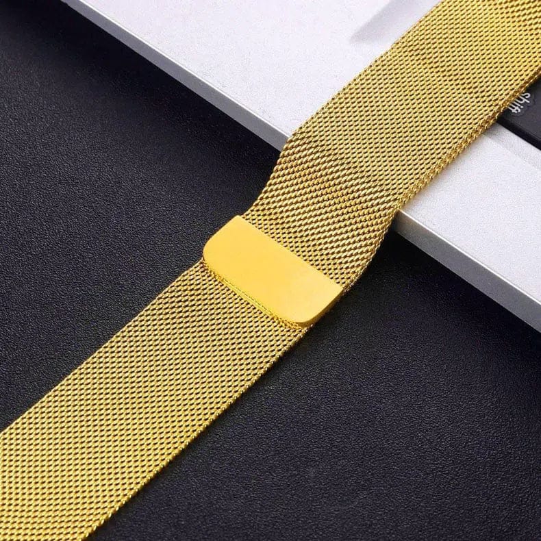 Milanese Magnetic Loop Watch Band for iWatch 42mm | 44mm | 45mm | Ultra 49mm | 46mm Series 10 / Style 1 / Gold - Ktusu