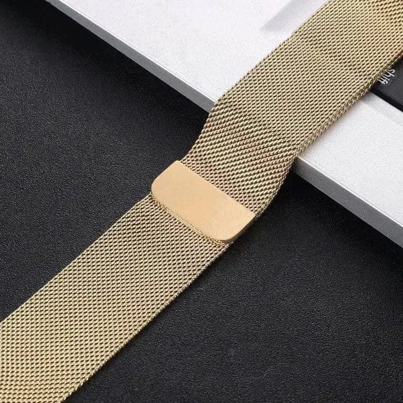 Milanese Magnetic Loop Watch Band for iWatch 42mm | 44mm | 45mm | Ultra 49mm | 46mm Series 10 / Style 1 / Pale Gold - Ktusu