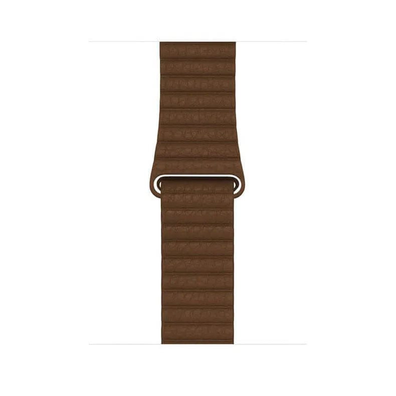 Leather Texture Magnetic Loop Watch Band for iWatch 42mm | 44mm | 45mm | Ultra 49mm | 46mm Series 10 / Tan Brown - Ktusu