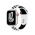 Nike Silicone Soft Watch Band for iWatch 42mm | 44mm | 45mm | Ultra 49mm | 46mm Series 10 / White Black - Ktusu