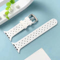 Braided Weave Breathable Soft Silicone Watch Band for iWatch 42mm | 44mm | 45mm | Ultra 49mm | 46mm Series 10 / White - Ktusu