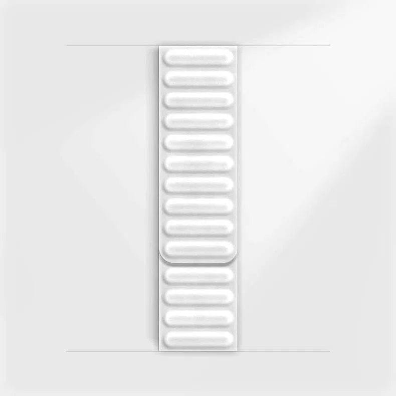 Silicone Soft Touch Magnetic Link Watch Band for iWatch 42mm | 44mm | 45mm | Ultra 49mm | 46mm Series 10 / White - Ktusu