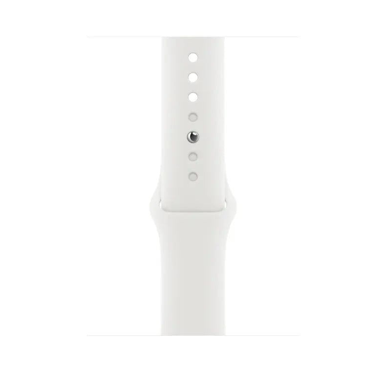 New Liquid Silicone Soft Sport Watch Band for iWatch 42mm | 44mm | 45mm | Ultra 49mm | 46mm Series 10 / White - Ktusu