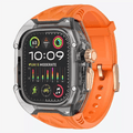 Military Protective Rugged Hard Watch Case with Silicone Watch Band for iWatch 45mm | 44mm / Orange Smoke - Ktusu