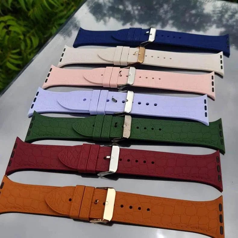 Crocodile Texture Silicone Soft Watch Band for iWatch - Ktusu