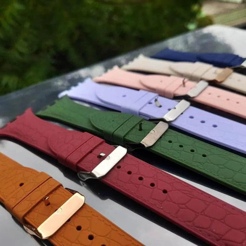 Crocodile Texture Silicone Soft Watch Band for iWatch - Ktusu