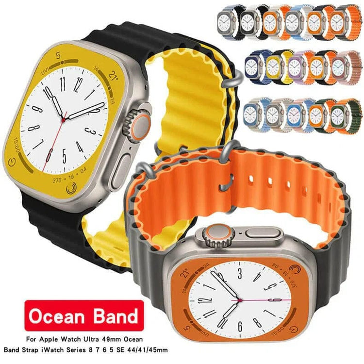 Dual Color Ocean Silicone Soft Sport Watch Band for iWatch - Ktusu