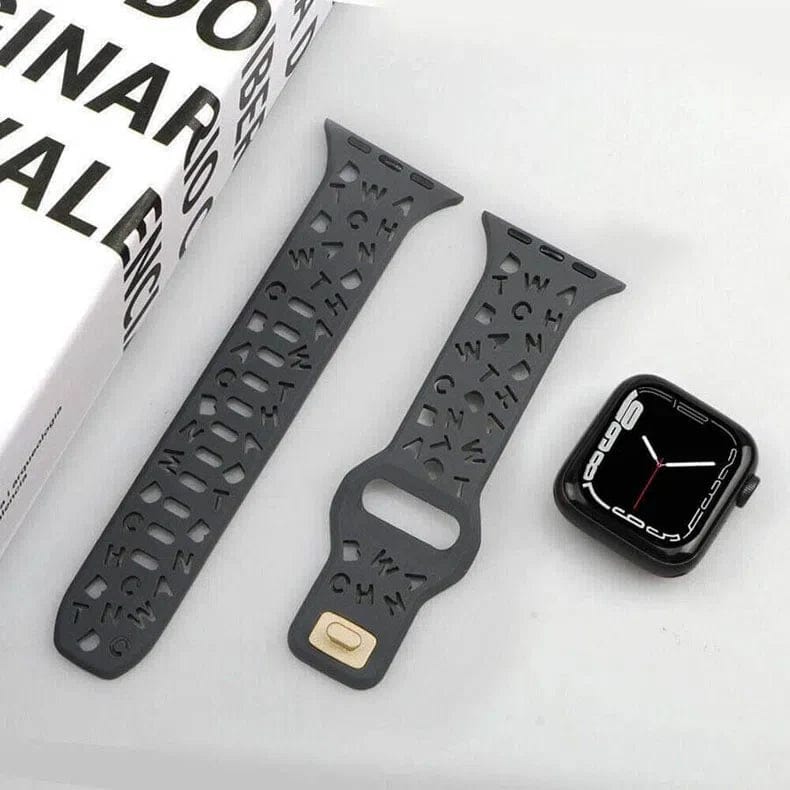 Soft Silicone Alphabetic Watch Band for iWatch - Ktusu