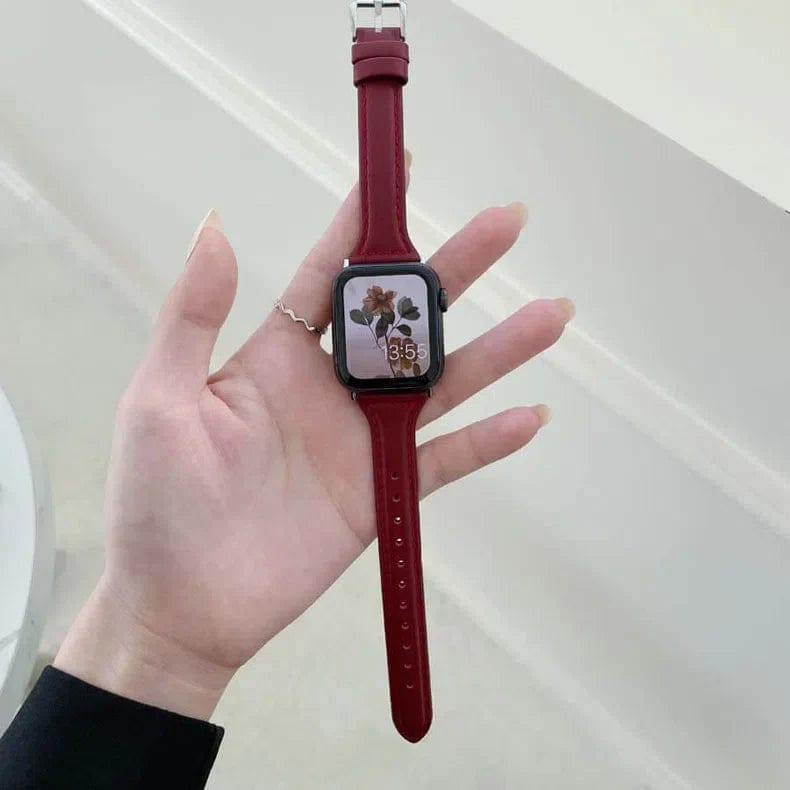 Women Slim Classic Leather Texture Watch Band for iWatch - Ktusu