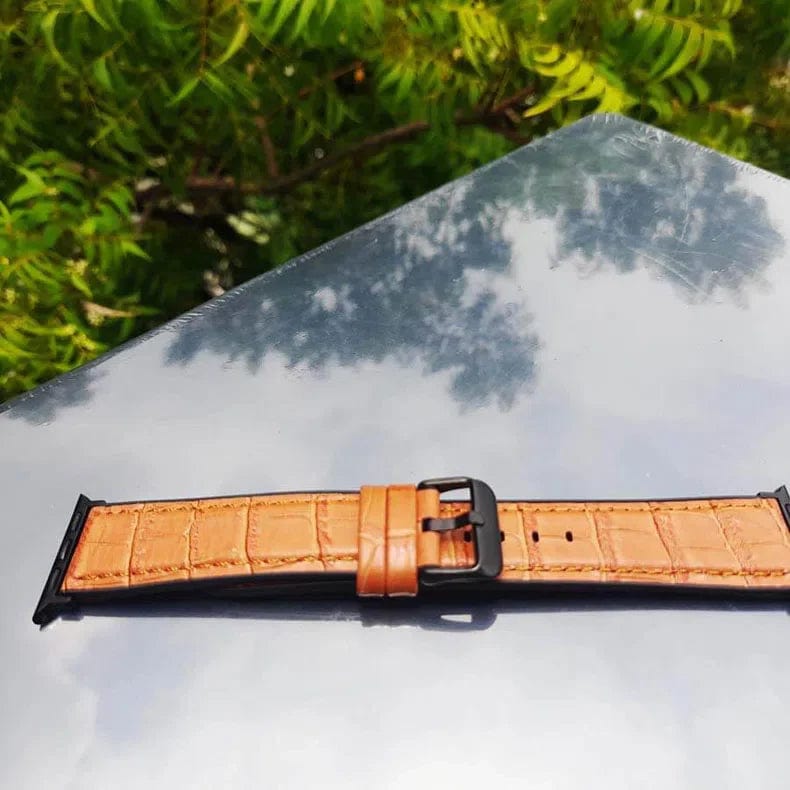 Crocodile Leather Texture Silicone Rubber Watch Band for iWatch - Ktusu