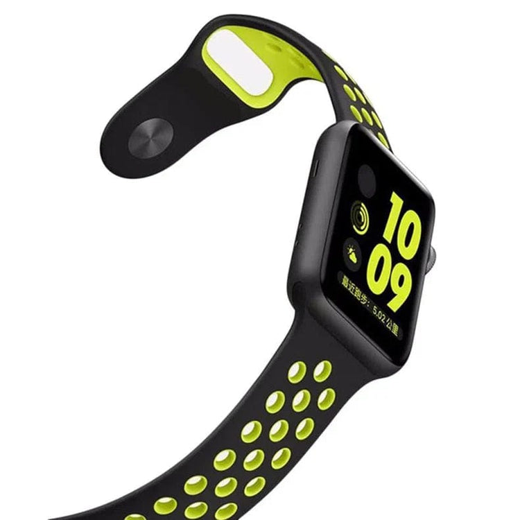 Nike Silicone Soft Watch Band for iWatch 42mm | 44mm | 45mm | Ultra 49mm | 46mm Series 10 / Dark Green Black - Ktusu