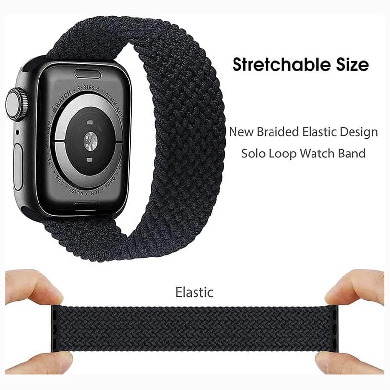 Braided Solo Elastic Sport Loop Watch Band for iWatch - Ktusu