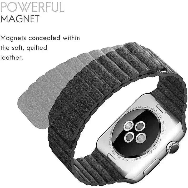 Leather Texture Magnetic Loop Watch Band for iWatch - Ktusu