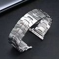 Satin Brushed Stainless Steel Metal Chain with Curved End for Samsung Watch - Ktusu