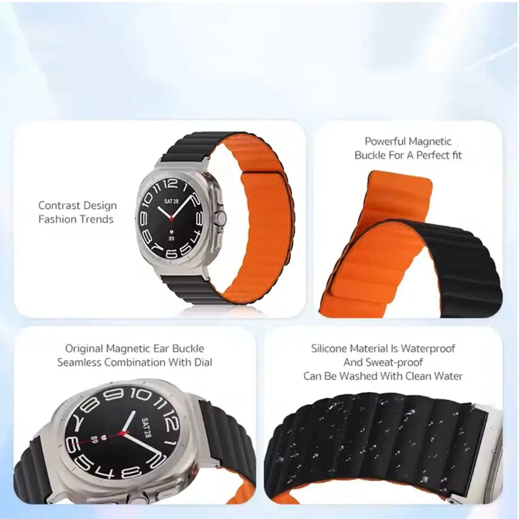 Dual Color Ocean Silicone Soft Sport Watch Band for Samsung Watch - Ktusu